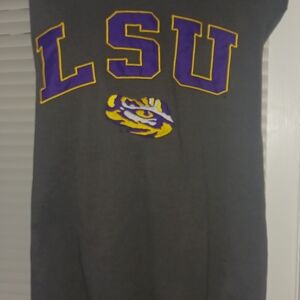 LSU  Gray Sweatshirt with Purple and Yellow Logo